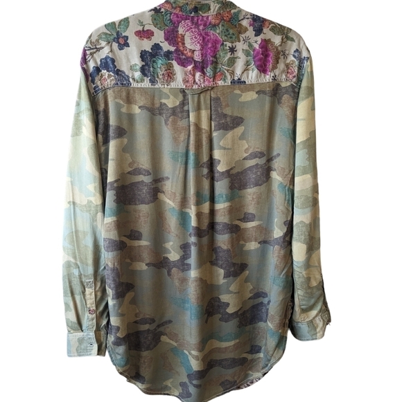 Anthropologie Pilcro Relaxed Camo Leopard Floral button down Tunic Size XS - Picture 9 of 9